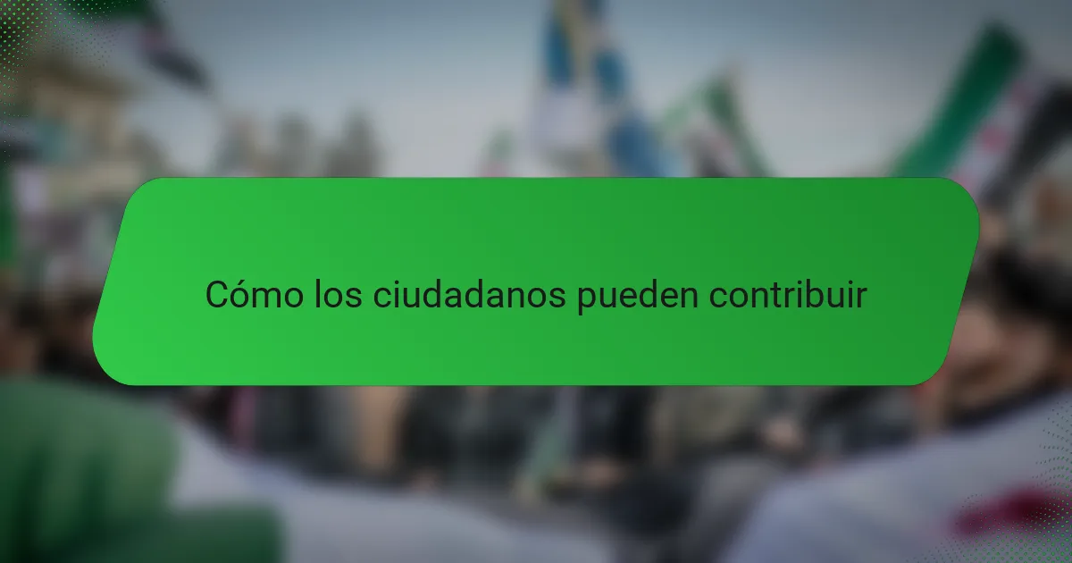 Cómo los ciudadanos pueden contribuir