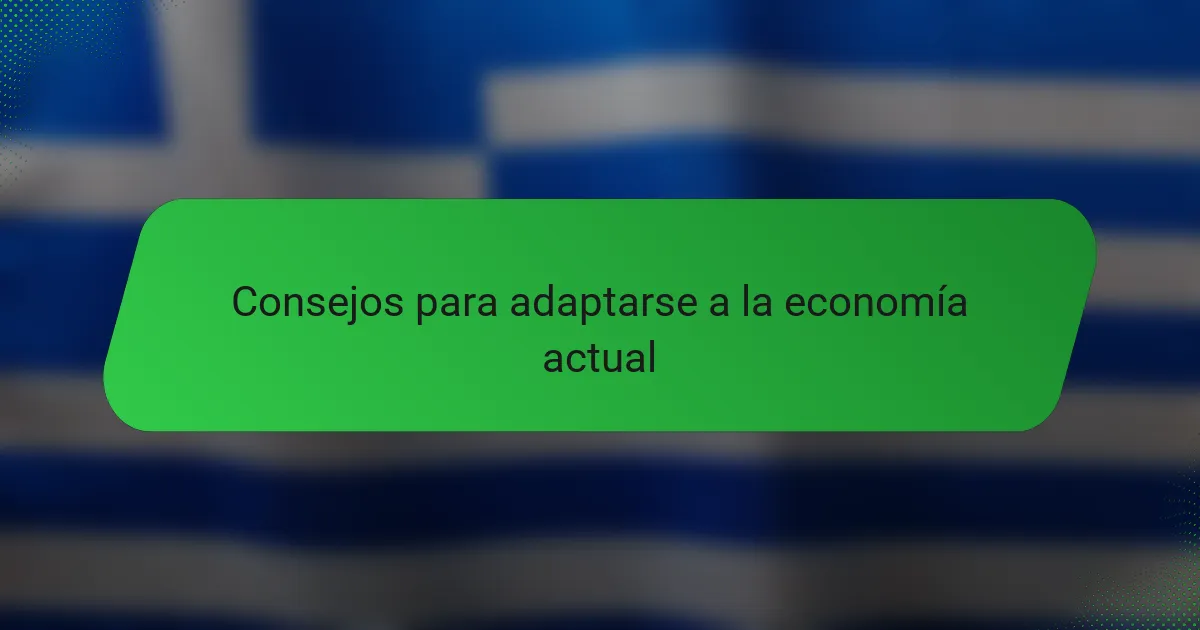 Consejos para adaptarse a la economía actual