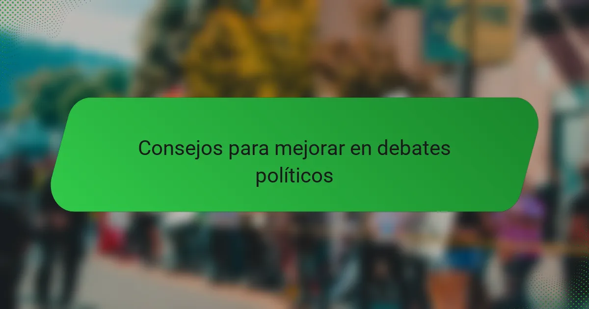 Consejos para mejorar en debates políticos