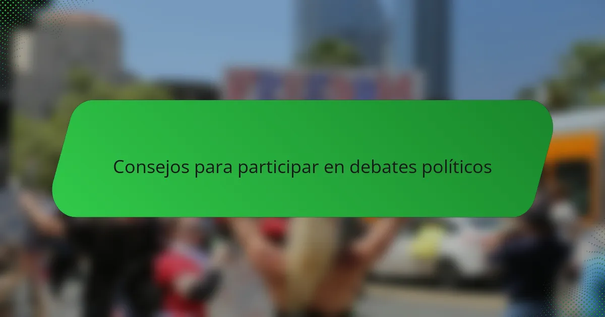 Consejos para participar en debates políticos