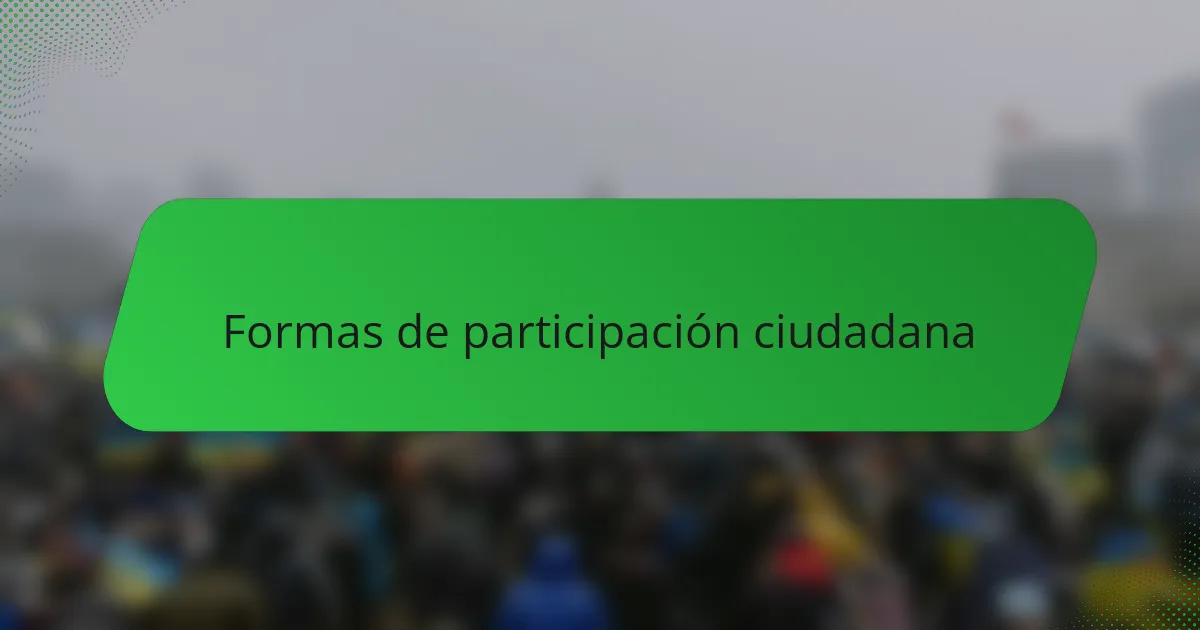 Formas de participación ciudadana