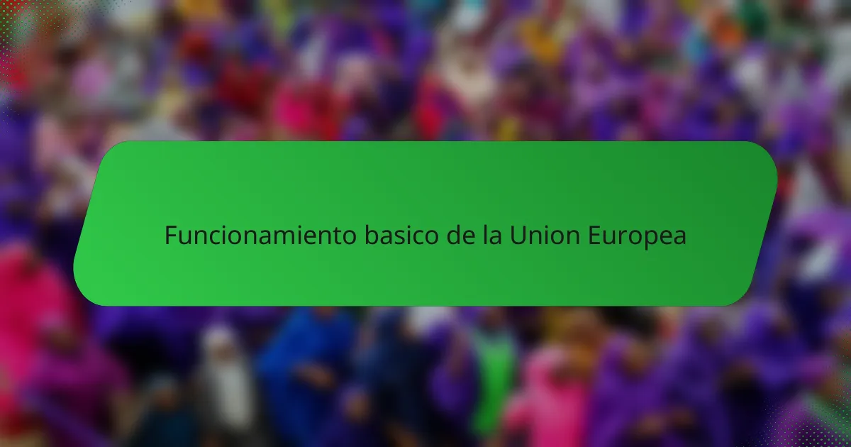 Funcionamiento basico de la Union Europea