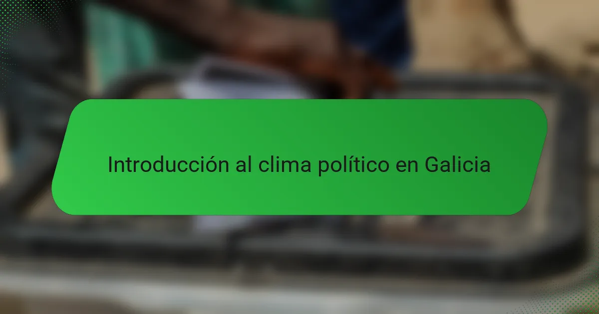 Introducción al clima político en Galicia