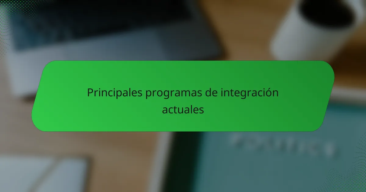 Principales programas de integración actuales